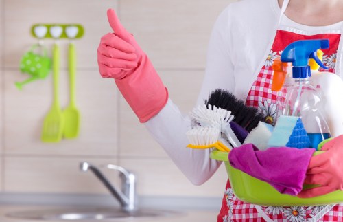 Technician cleaning a carpeted room in Waterloo