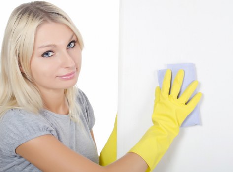 Careful cleaning of a decorative rug for a local property