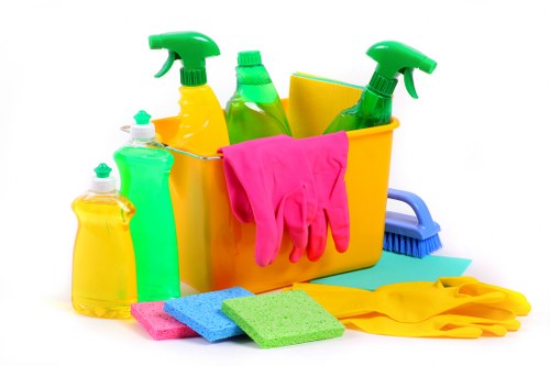 Local office cleaning team working in a Waterloo commercial building